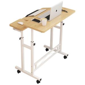 China Height Adjust White Frame Metal Study Table With 4 Wheels factory