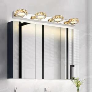 China Indoor Bathroom Crystal Wall Lamp Stainless Steel Led Crystal Mirror Lamp factory