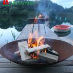 Corten Steel Fire Pits Garden Outdoor Round Wood Burning Fire Pit Bowls