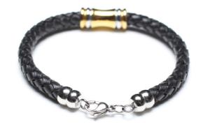 China Leather Bracelet, Stainless Steel Clasp factory