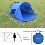 Fiberglass Poles Pop Up 3.3lbs Beach Sun Shade Tent