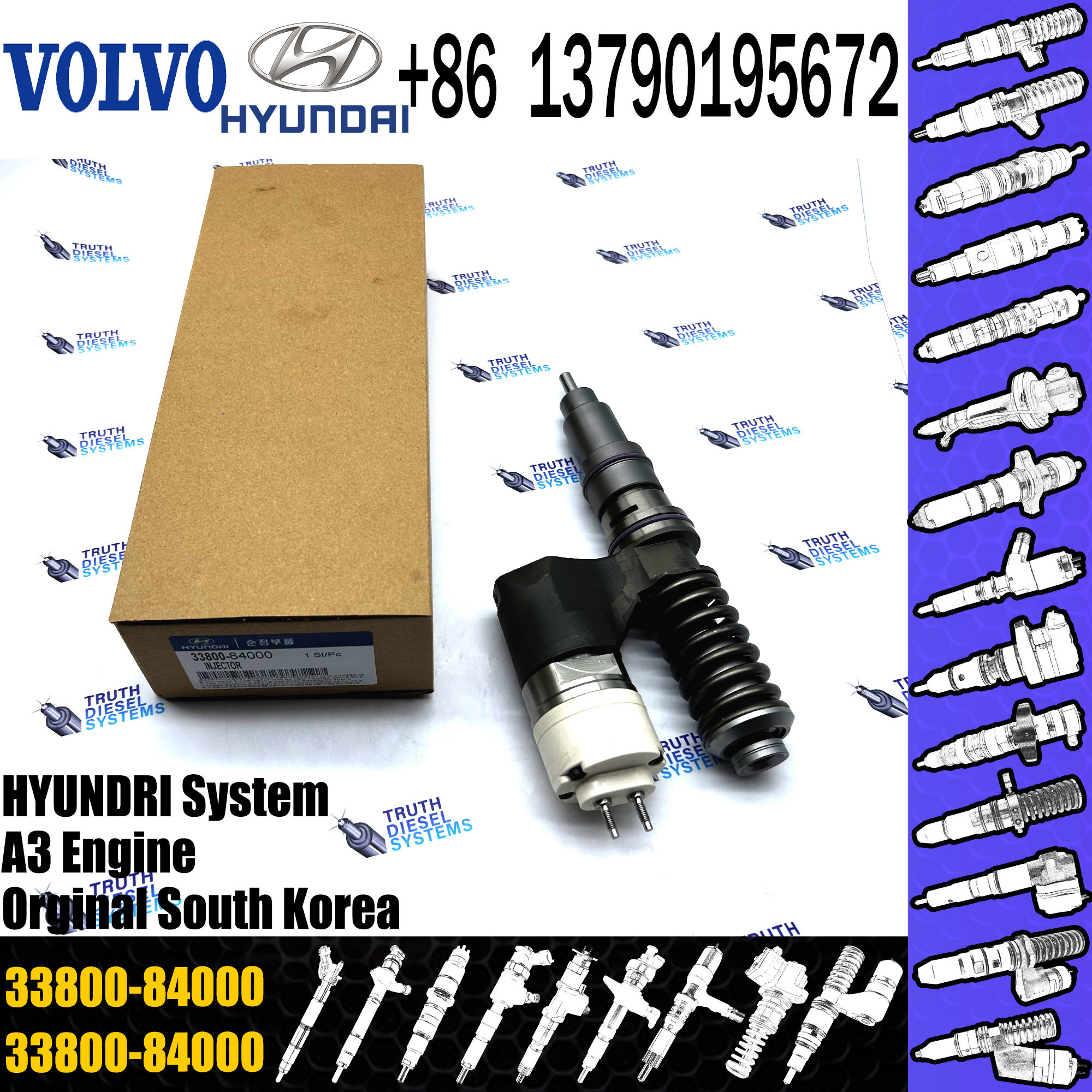 3155040 8113092 1677154 1547287 3964404 ELIC Engine Common Rail Fuel Injector 3964820 8170966 8113411 3169521 33800-8400