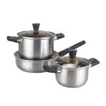 Hot Sale Pot Set New Bakelite Binaural Handle Cooking Soup Pot Set 304 Stainless