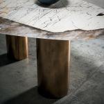 Luxury Italy Style Marble Table Top Table Durable Stable Metal Frame Dining