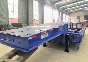 China 3 Axles Low Bed Semi Trailer Fuwa Axle 13000mm With Tail Detachable Ladder factory