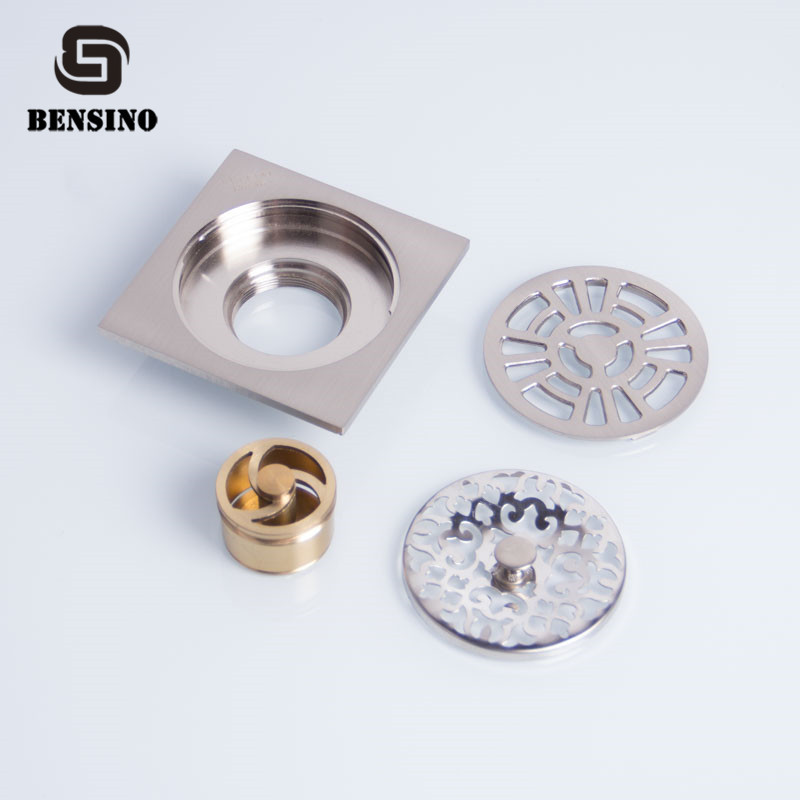 Nickel Drawing Brass Washroom 100CM Floor Drain Strainer