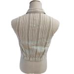 OEM 80% Viscose 20% Lino Adults Green Striped Blouse
