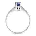 0.25 Carat Tanzanite 0.925 Sterling Silver Ring Jewelry with White CZ Accent