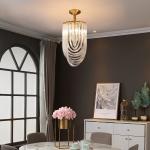 Bent Glass Tube 500*400mm / 600*400mm / 800*400mm Crystal Pendant Light