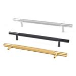Aluminium Brass T Bar Handles Black Gold for Kitchen 195mm 225mm 385mm Length