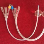 Medical Fr16-Fr24 3 Way All Silicone Foley Catheter 400mm Length