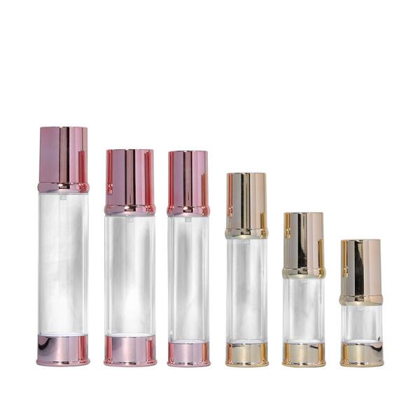 Round Shape Airless Cosmetic Pump Bottle 20ml 30ml 50ml 100ml Plastic Luxury