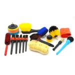 Yellow Natural Car Leather Cleaning Brush 15.5cm Plastic Handle