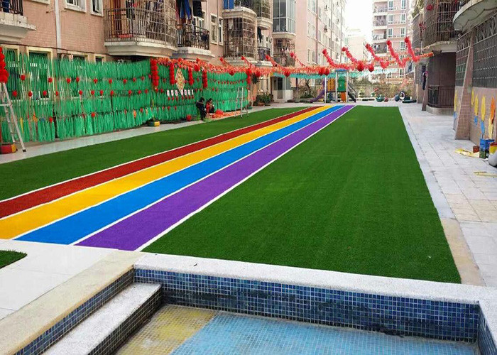 Decoration Colourful Playground Synthetic Turf Artificial Carpet Grass 3000 DTEX