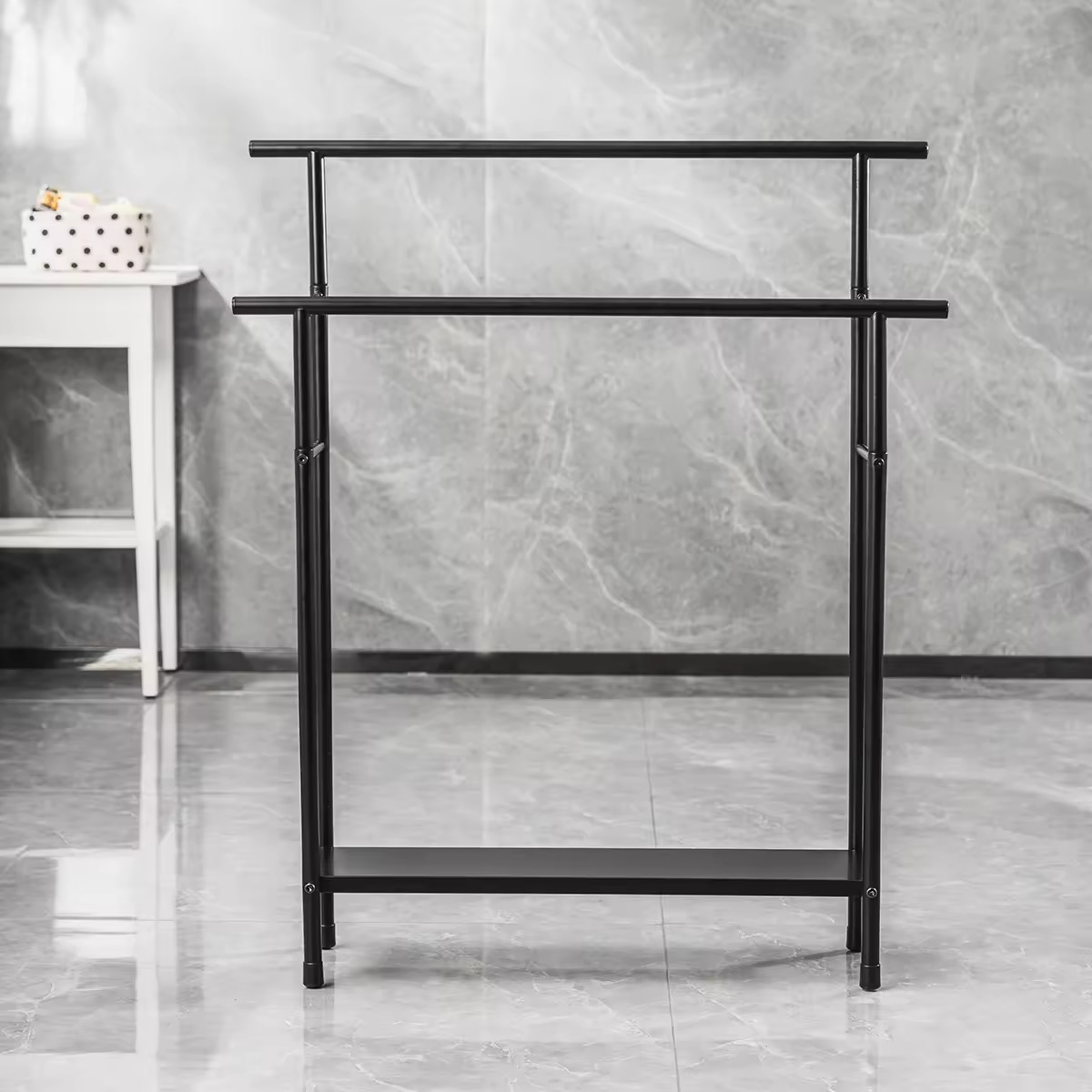 Removable Standing Household Bathroom Metal FOLDABLE Compact freestanding towel holder