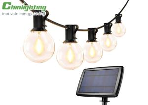 China 2700K 25ft G40 Bulb Patio Solar Outdoor String Lights factory