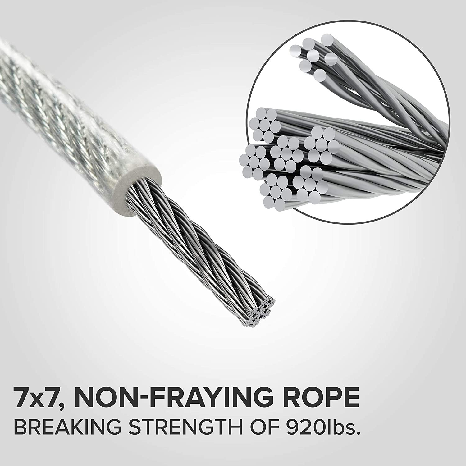 Steel Core Cable Railing 300ft T316 Stainless Steel Cable 1/8" 7x7 Strands Wire Rope For Deck Railing Kit Hardware