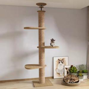 China Pet House Floor-to-ceiling Cat Tree Condo Furniture Scratch Post Interactive Play factory