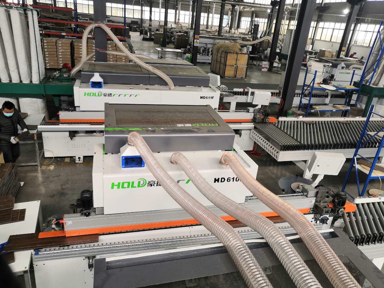 300X300 Two Sided Panel Furniture Production Line Edge Banding Equipment