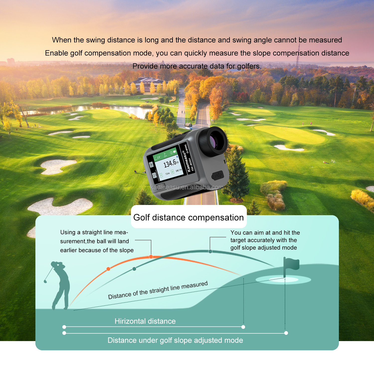 OEM/ODM Intelligent voice Golf laser rangefinders with LCD screen outdoor sport telescope 1200m