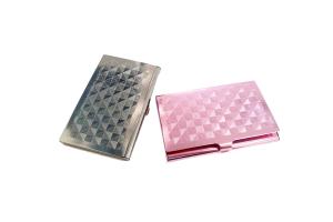 China Fashionable Aluminium Business Card Carrying Case Elegant Pink Design factory