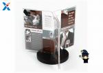 Six Sided Rotatable Acrylic Sign Holders Leaflet Display Stand With Round Base