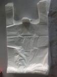 300+160*525mm 15mic White Unprinted Plastic T-Shirt Bag - 1000/Case , HDPE