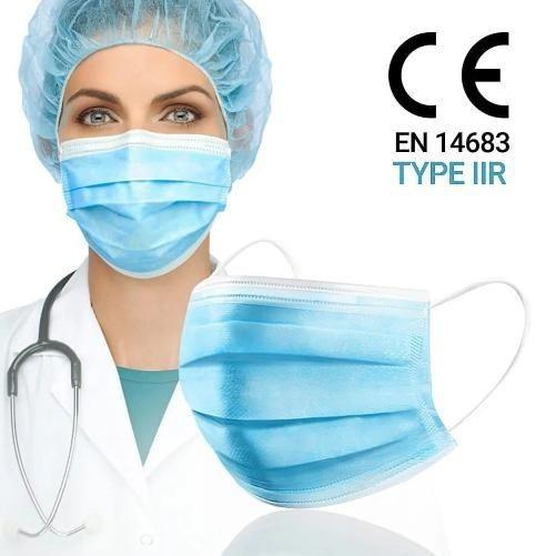 Flat High Filter Disposable 3 Ply Face Mask Anti Bacteria Virus Blue Other Color