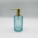 Honeycomb Pattern Glass Bath Accessories Set Frosted Lotion Bottle For