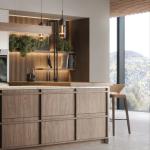 New Luxury Modern Wood Door Material Wood Grain Kitchen Cabinets For Villa