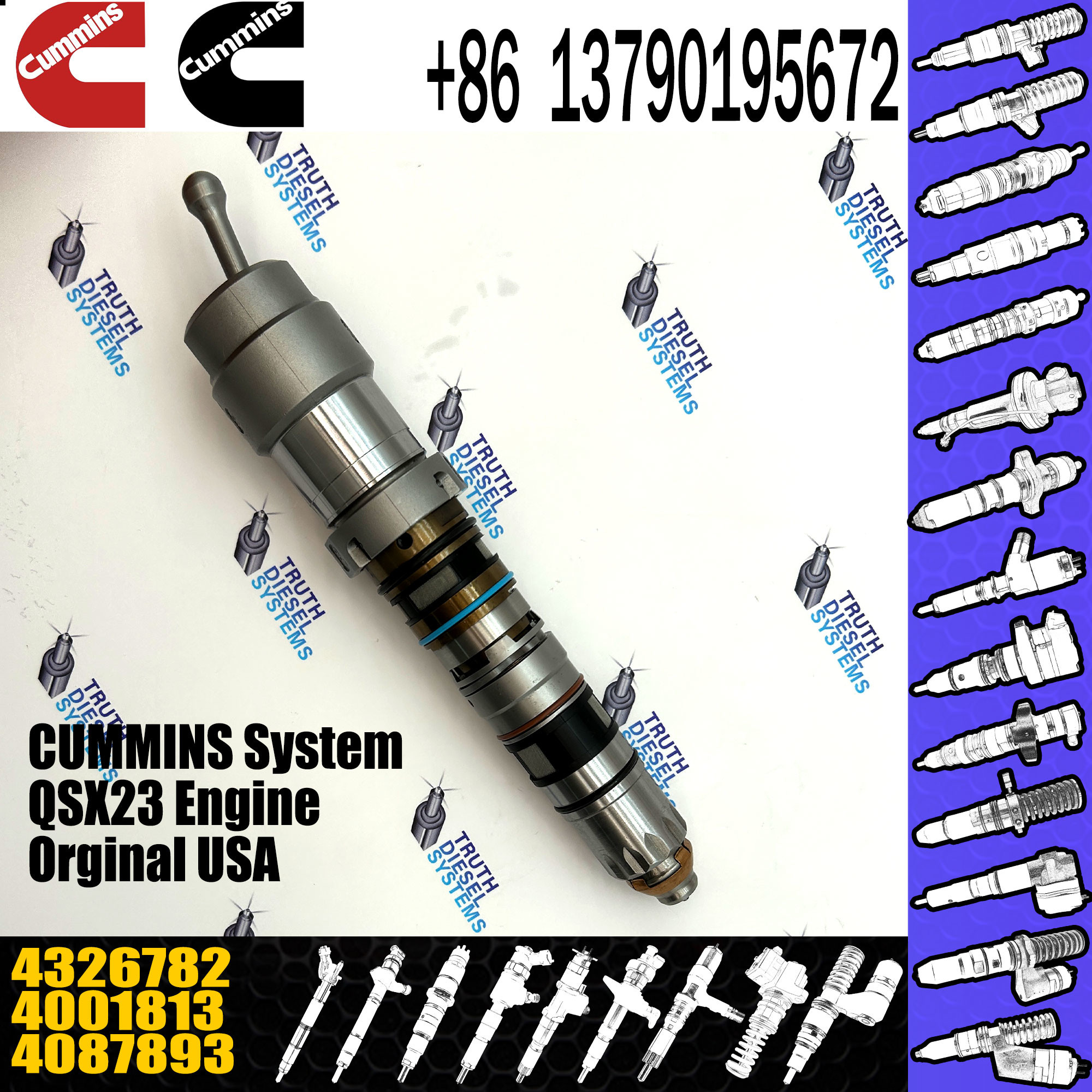4088427PX 4326780PX 4326782 4088427 4087893 4326780 4001813 fuel injector for QSK45 QSK60 injection pump 4307244 4088186