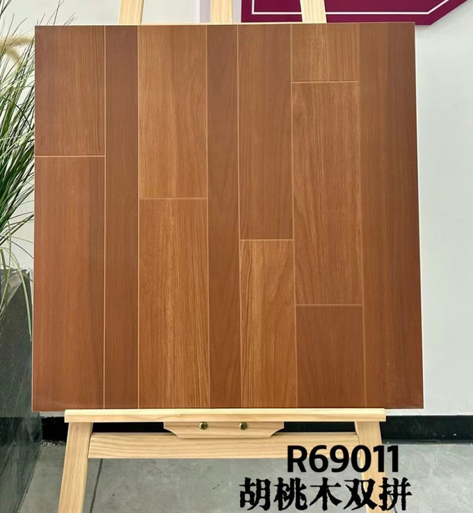 600x600mm Anti-Slip Grade AAA Retro Wooden Ceramic Tiles For Dining Room Brown