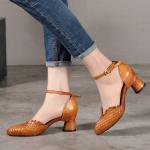 S425 Factory Woven Leather Pointed Toe Fashion High Heels, Increase Fairy Fresh