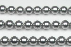 China DIY Handmade 8mm Light Gray Round Shell Pearl Strand Wholesale Online factory