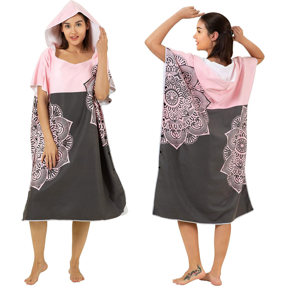 Customized Size Recycled Surf Poncho Hooded Towel For Beach