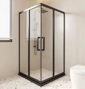 China Stainless Steel Shower Room Bathroom Glass Door Square Diagonal Sliding factory