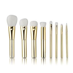 Professional 8pcs Individual Makeup Brushes Set Gold 35mm Ferrule