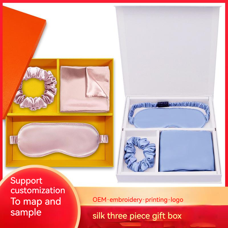 Custom Luxury Silk Hair Scrunchies and Pillowcase Set Perfect for Your Beauty Routine