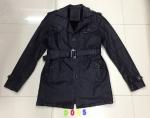9005 Men's black pu fashion long jacket coat stock