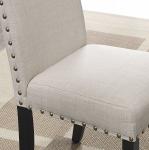 Nailhead Trim Nordic Fabric Dining Room Chairs With Black Powder Coated