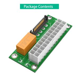 Dual PSU Adapter ATX 24Pin to 4Pin SATA Power Sync Starter Card Extension Cable