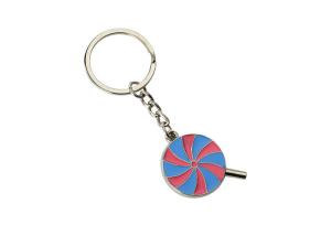 China Lollipop Enamel Cute Metal Keychain Color Oil Silver Letter Keyring Iron factory