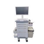 White Medical Mobile Information Nursing Cart With Brake Caster