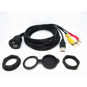 6 Ft USB Extension Data Cable Audio Video Flush Mount Set For Car Dashboard