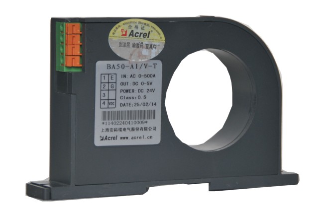 BA Series Din Rail Acrel Ac Current Transducer Straight Through 4-20ma 0-5v