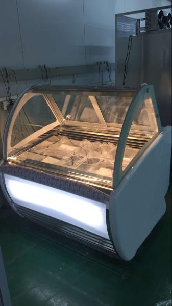 Fan Cooling 50Hz 220V Ice Cream Cabinet Display Multipurpose Gelato Showcase