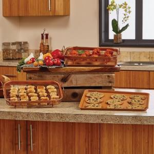 China FDA Small Kitchen Tools Stainless Steel Copper Crisper Tray 32.5 * 24.5 * 2cm factory