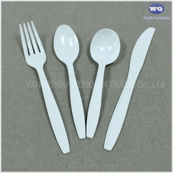 6inch Medium Weight White Disposable Plastic Cutlery Kits-Heavyweight Disposable