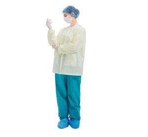 China FDA Disposable Lab Coats , Long Sleeves Disposable Hospital Scrubs factory