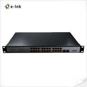 China 10/100/1000Mbps PoE-PSE Fiber to Copper Ethernet Switch: 2 SFP + 24 PoE factory